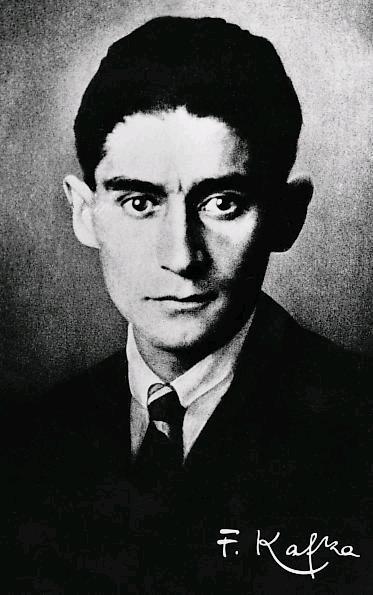 Sort hvidt portræt af Franz Kafka